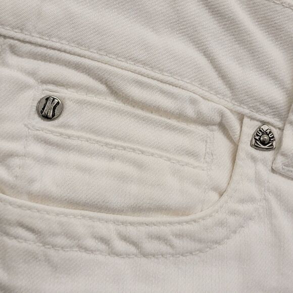 Kut From The Kloth‎ Capri Jeans Shorts Womens 6 White Mid-Rise Denim Stretch - Picture 10 of 13